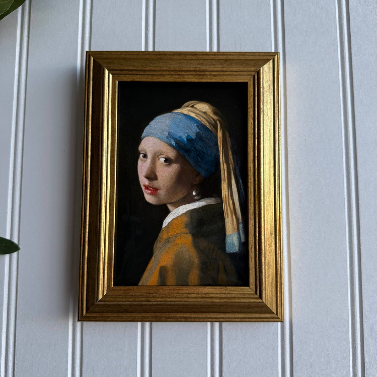 Vintage Style Girl With The Pearl Earring Art Print Framed