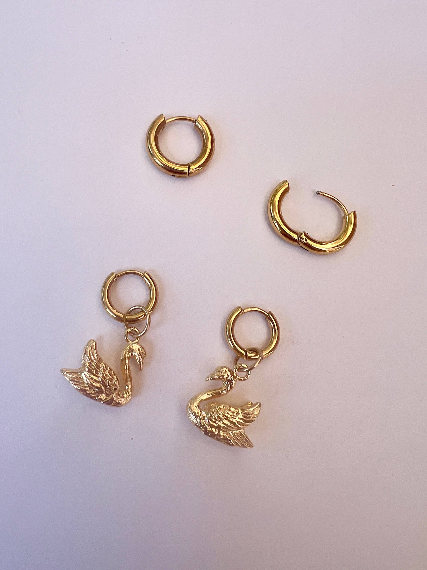 Swan Multi Hoop Earrings - Gold or Mixed Metals