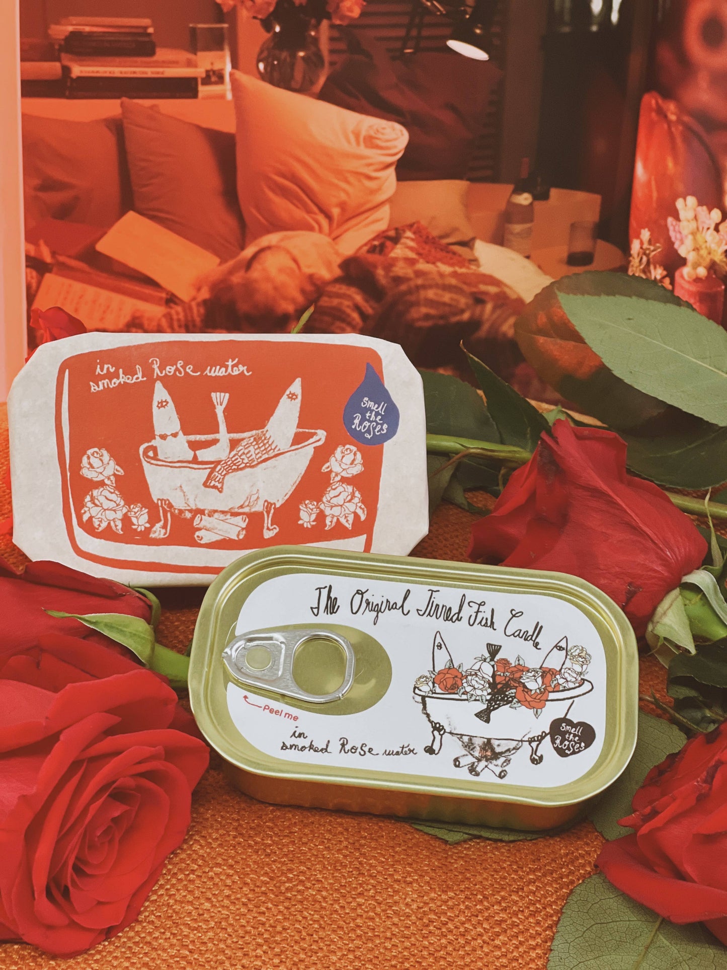 Tinned Fish Candle - Smoked Rose Water Handmade Soy Wax