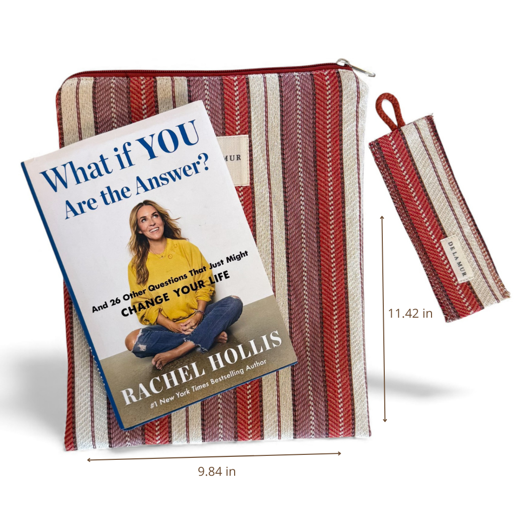 Book Cover With Matching Bookmark in Summer Stripe