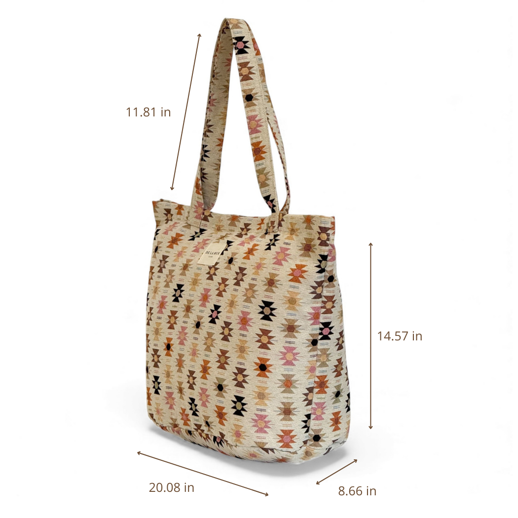 Zippered Bag in Spring Geo - Large