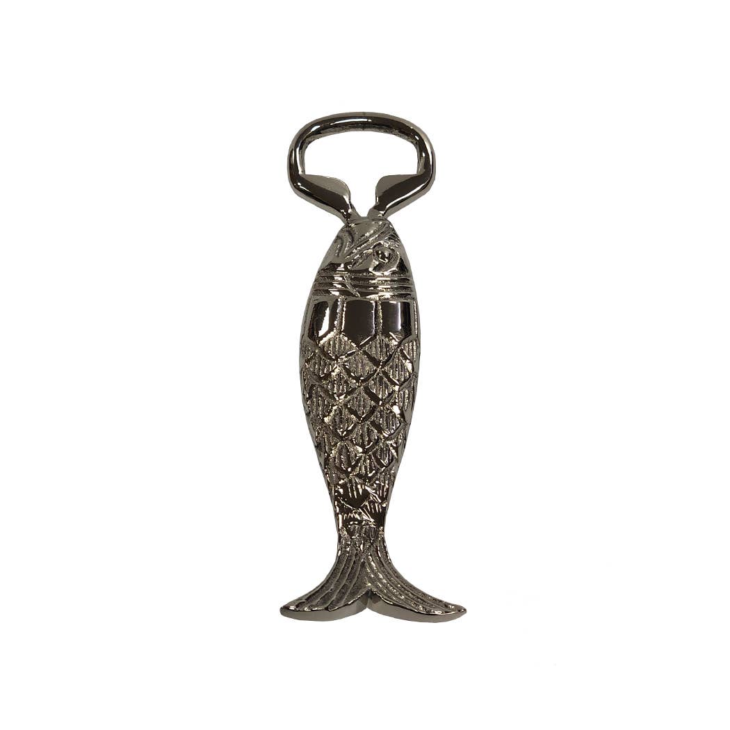 Nickel-Plated Brass Fish Bottle Opener | Barware | Kitchen