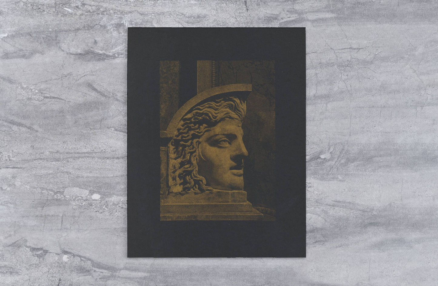 Roman Face - Golden Risograph Print