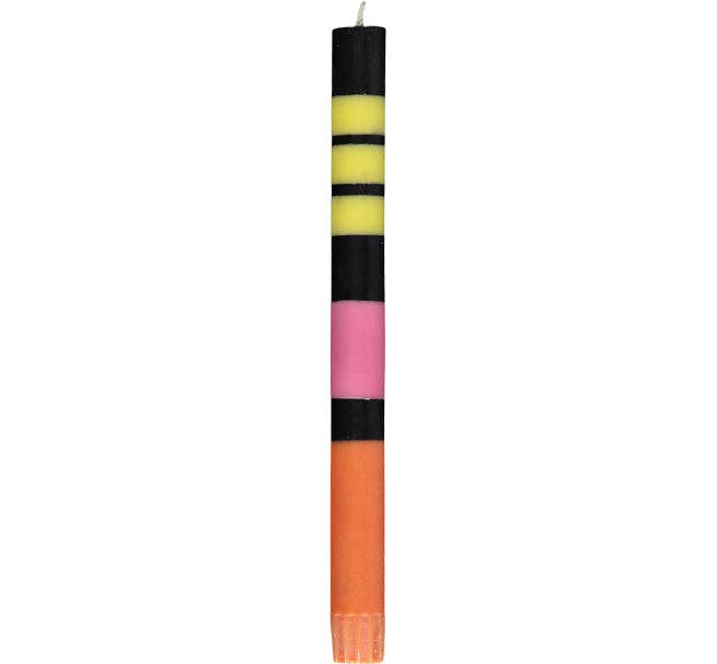 British Colour Standard Dinner Candles - Jet Black, Orange Flame, Neyron & Sulphur Yellow