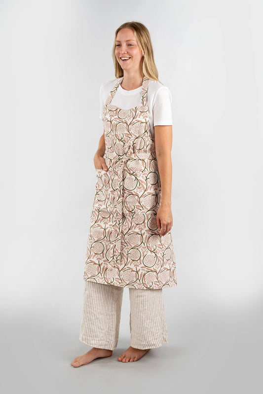 Jasmine Block Print Apron