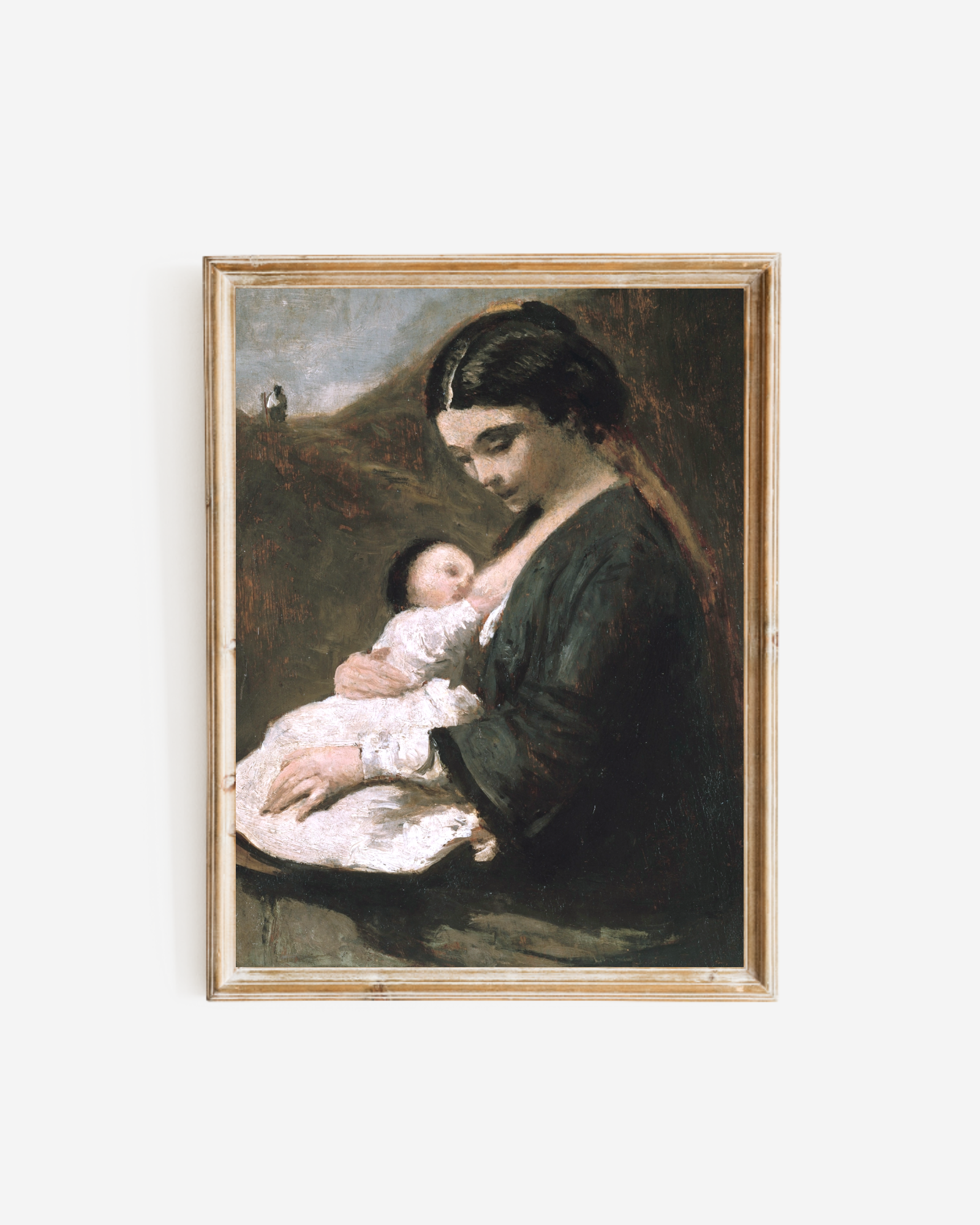 Mother and Child Antique Art Print