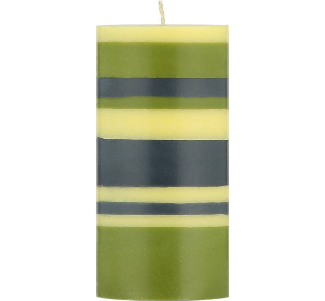 British Colour Standard Pillar Candles - Olive, Indigo and Jasmine