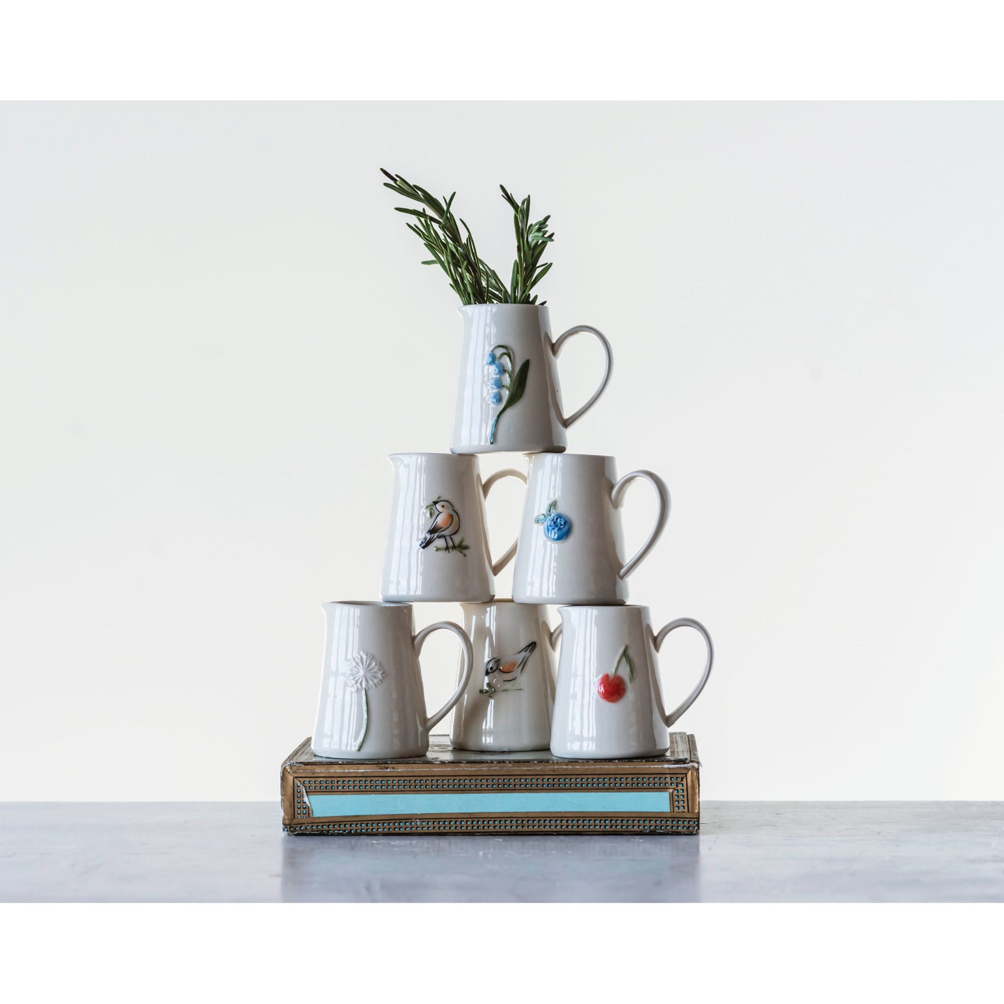 Hand-Painted Embossed Creamer - 6 Styles