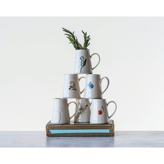 Hand-Painted Embossed Creamer - 6 Styles