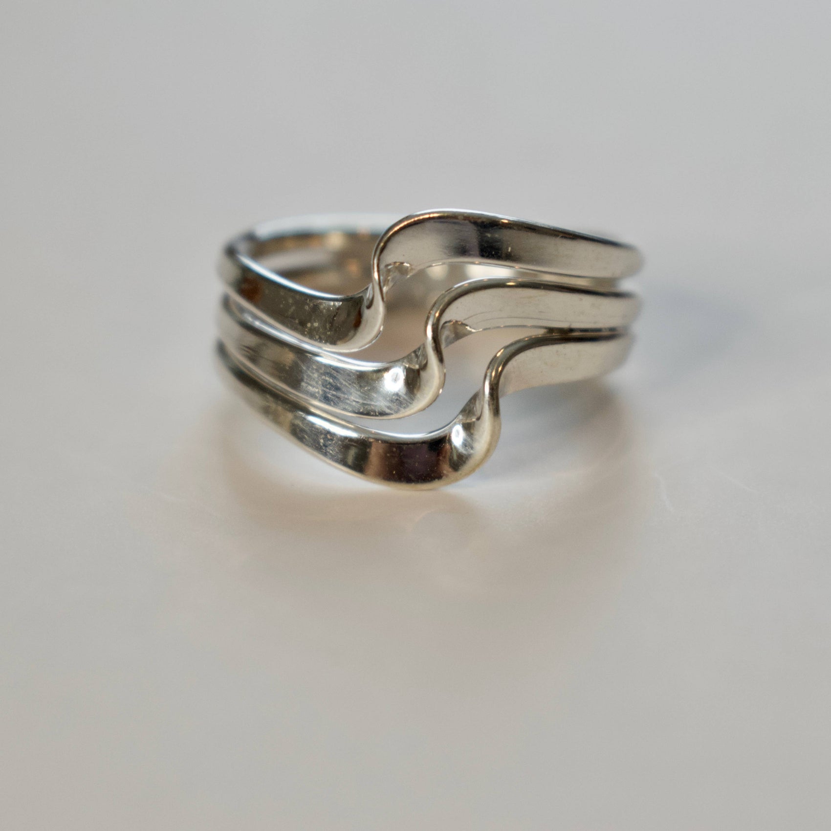 Sterling Silver Triple Wave Ring