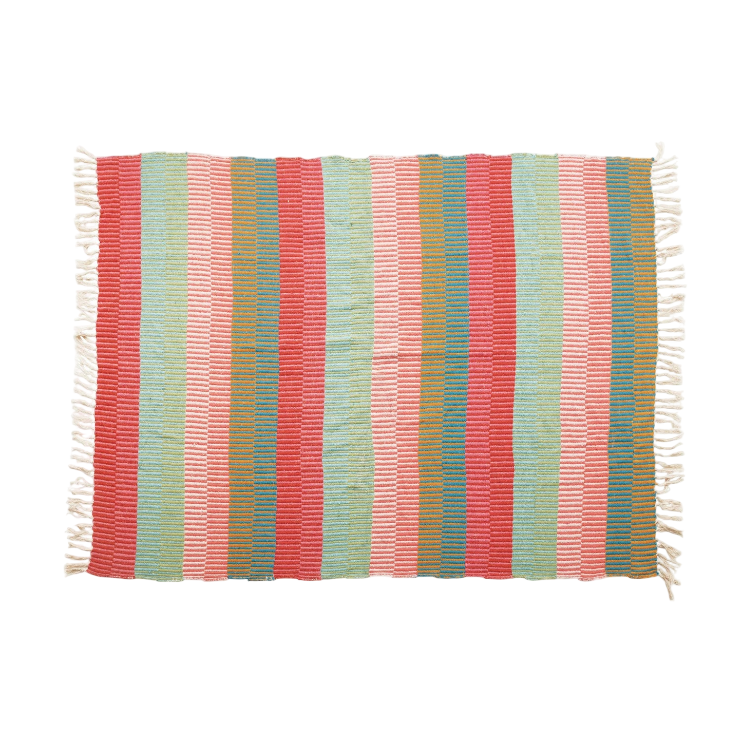 Recycled Cotton Blend Striped Throw