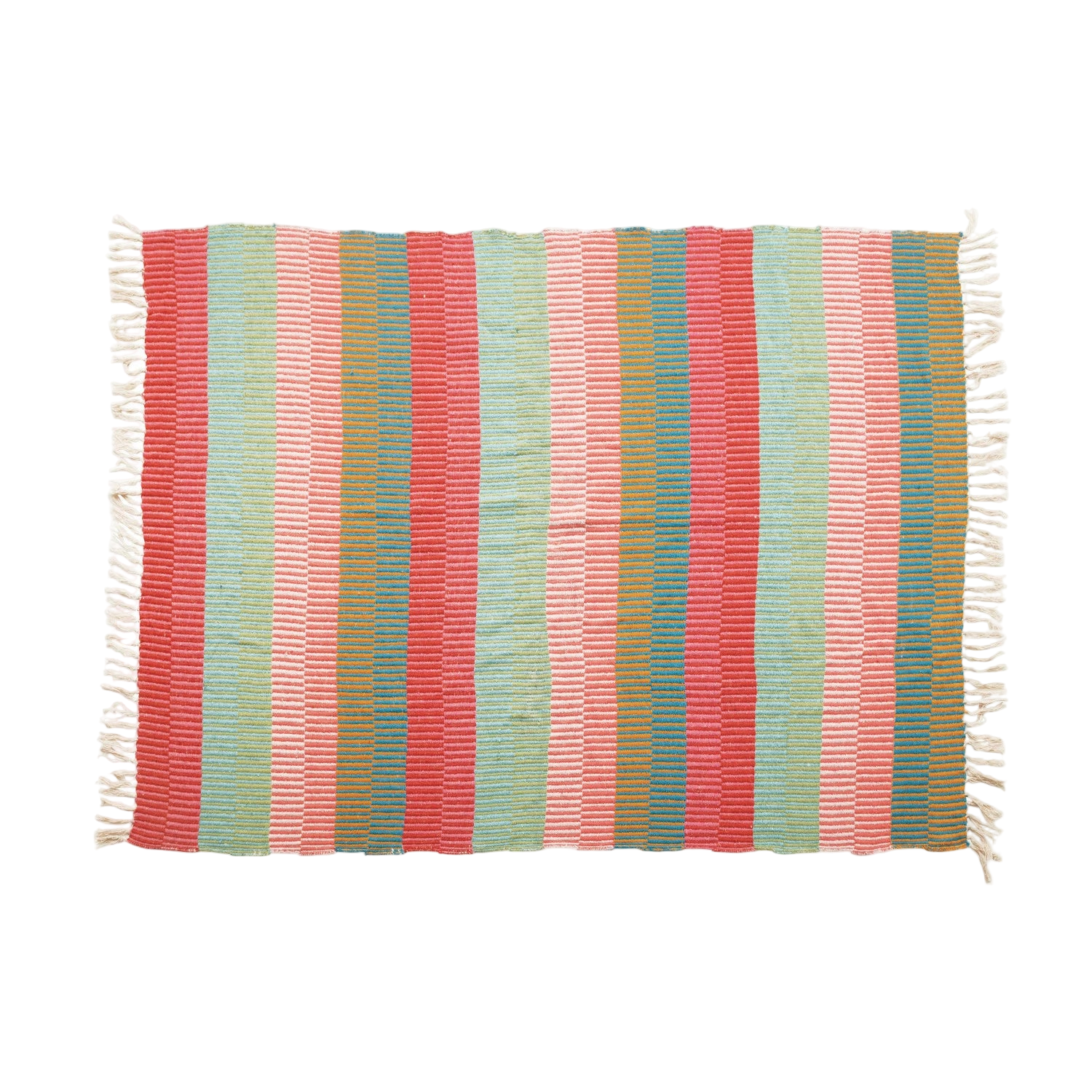Recycled Cotton Blend Striped Throw