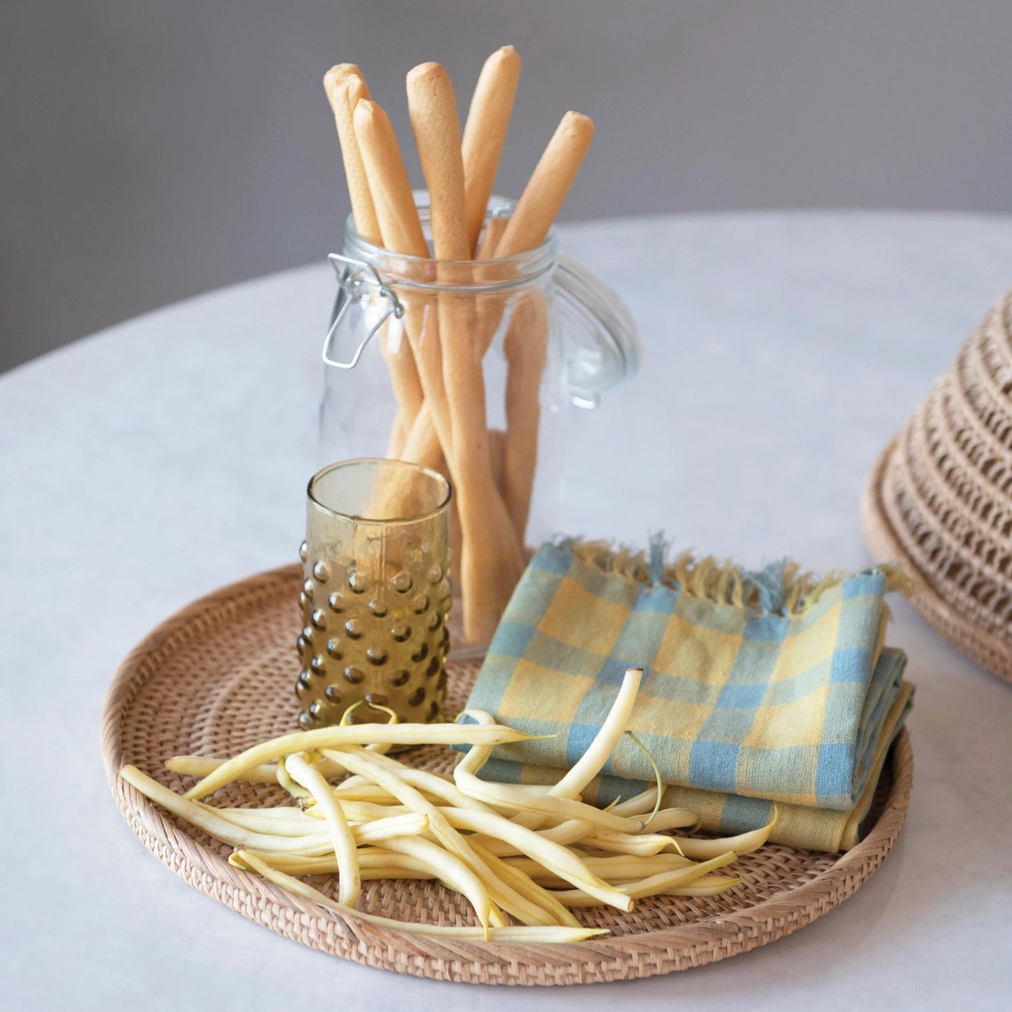 Chartreuse & Blue Woven Tea Towels