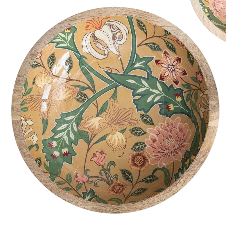 Floral Wood Bowls - 3 sizes