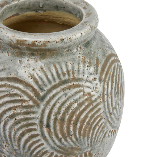 Embossed Terracotta Vase