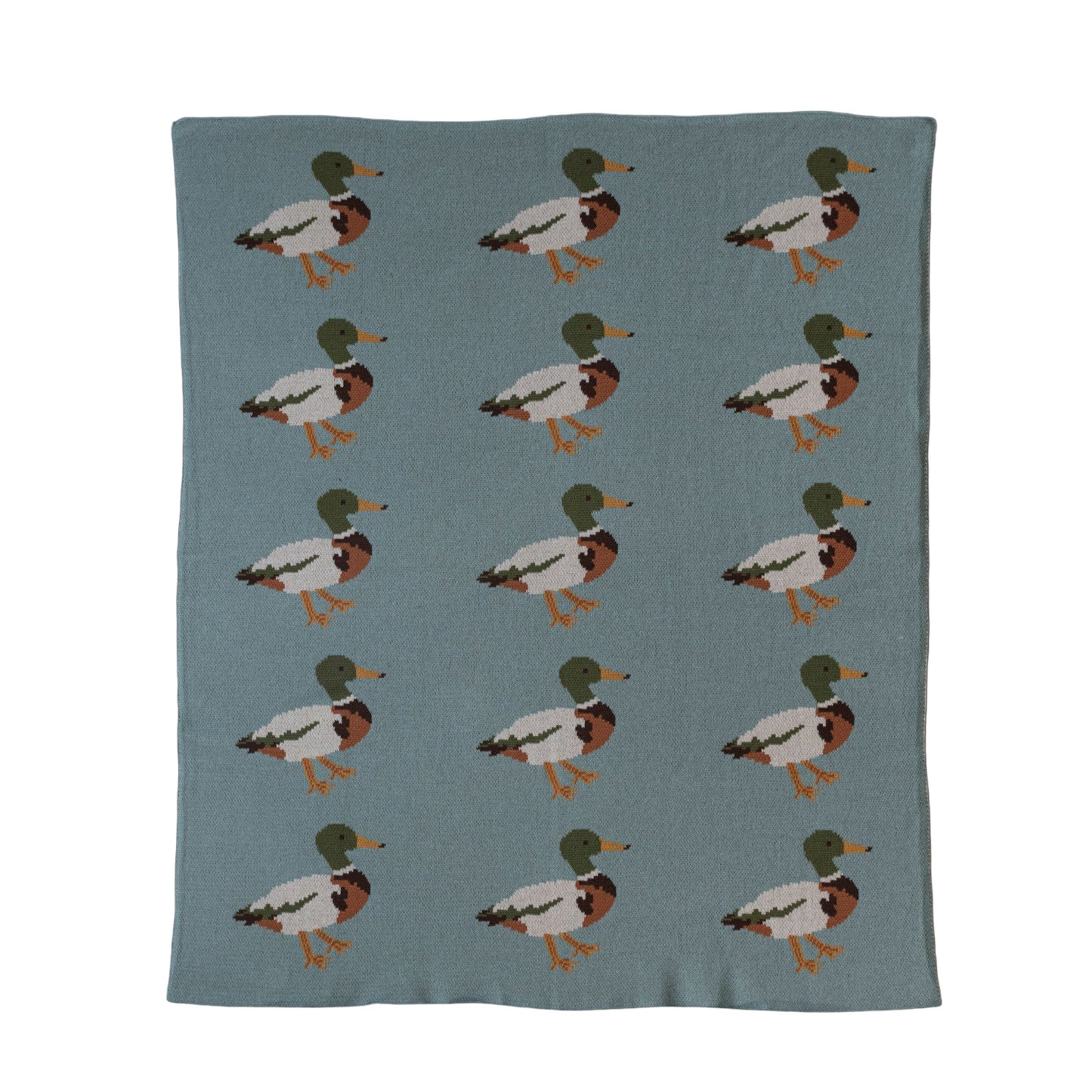 Cotton Knit Baby Blanket - Ducks