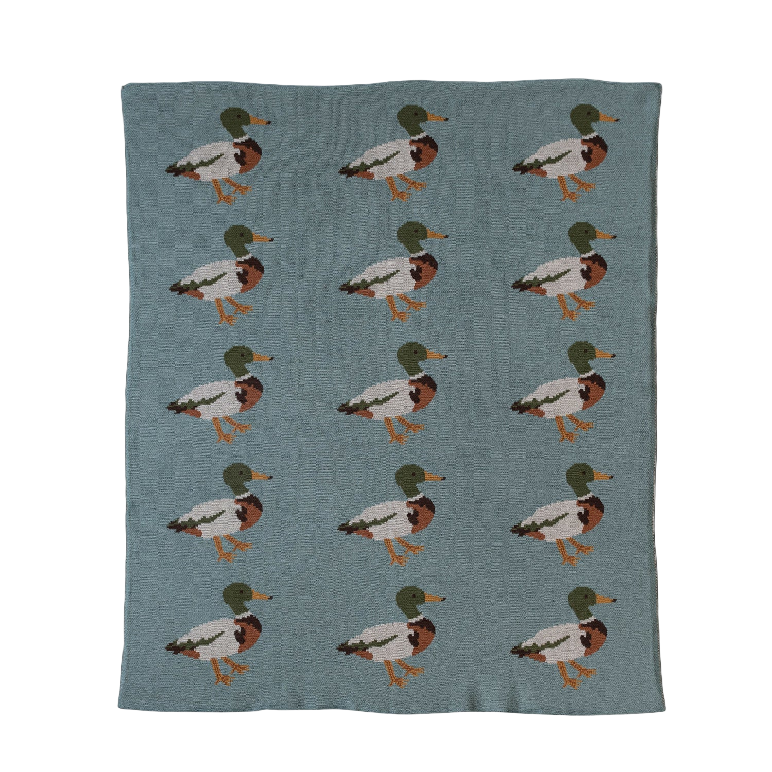 Cotton Knit Baby Blanket - Ducks
