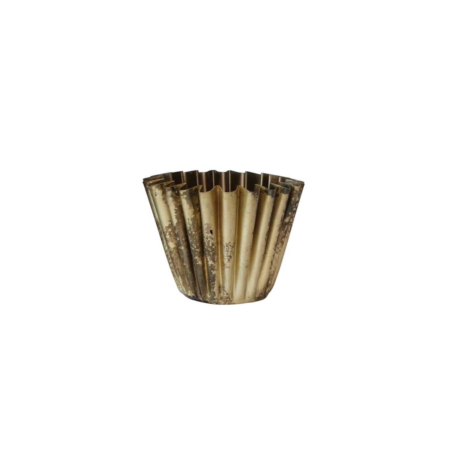 Fluted Brass Planter