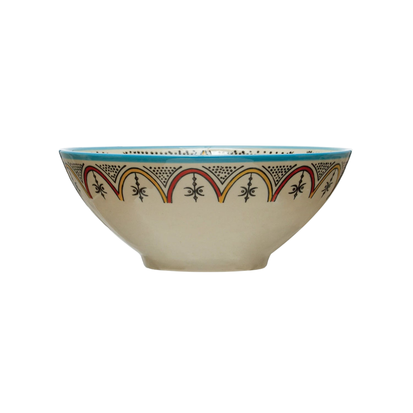Hand-Painted & Patterned Stoneware Bowl