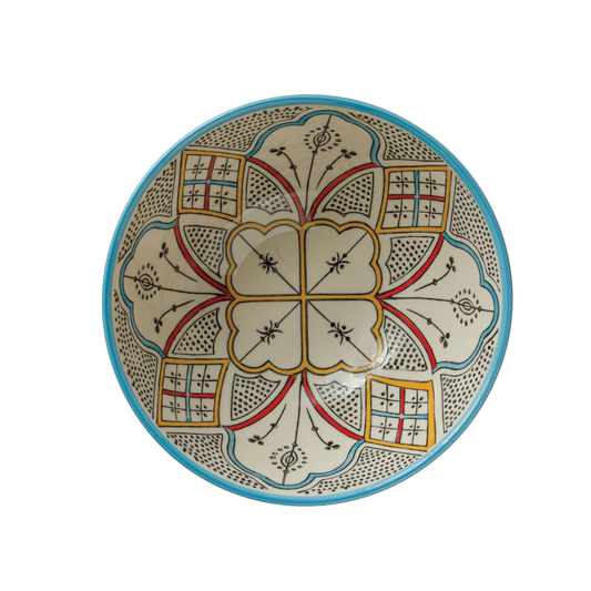 Hand-Painted & Patterned Stoneware Bowl