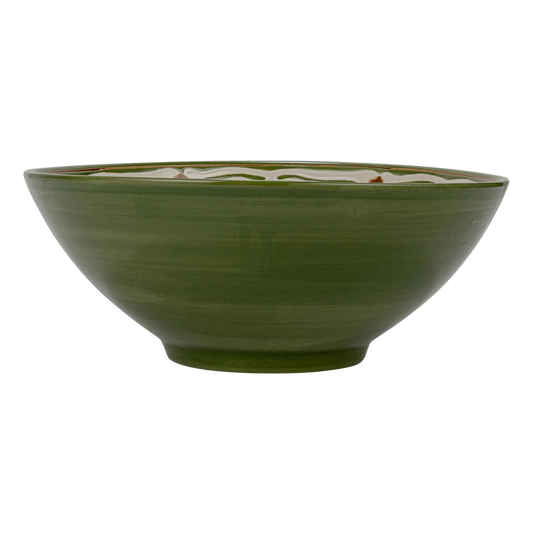 Hand-Painted Stoneware Serving Bowl