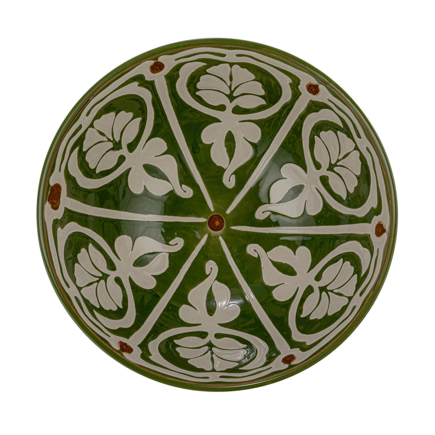 Hand-Painted Stoneware Serving Bowl