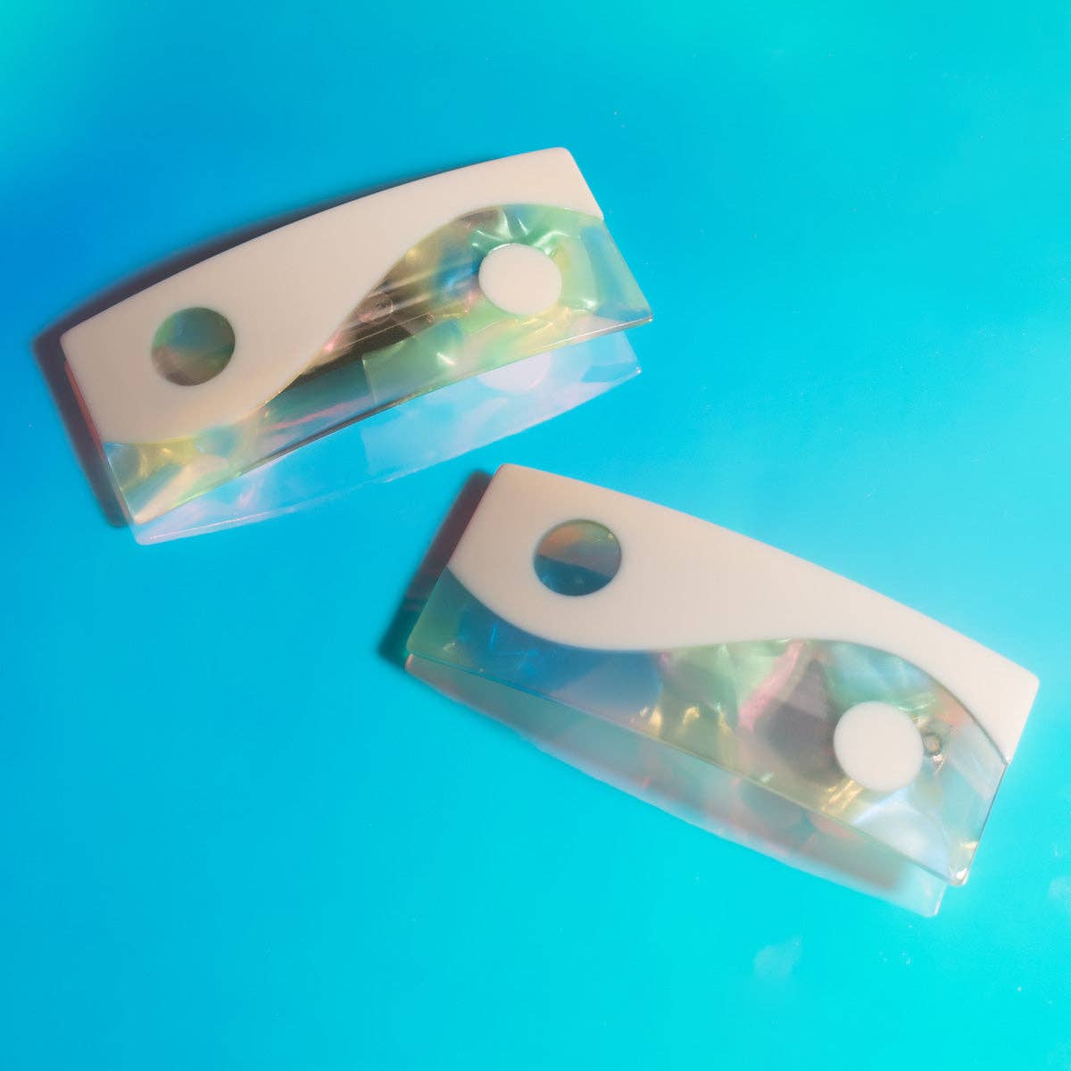 Candy Color Acetate Yin Yang French Barrette