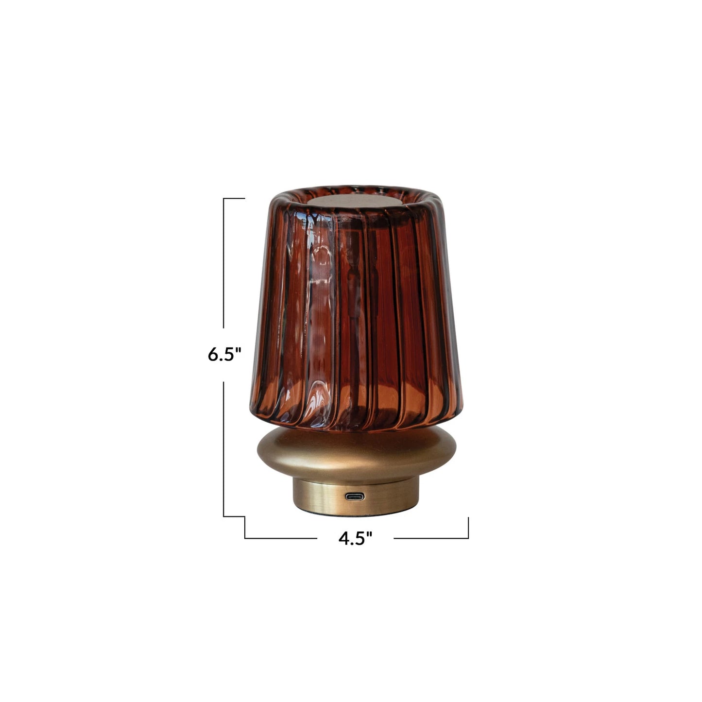 Recycled Glass, Pleated Table Lamp