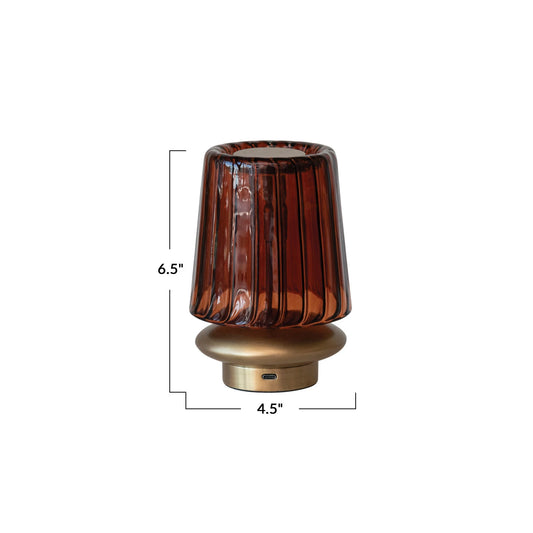 Recycled Glass, Pleated Table Lamp