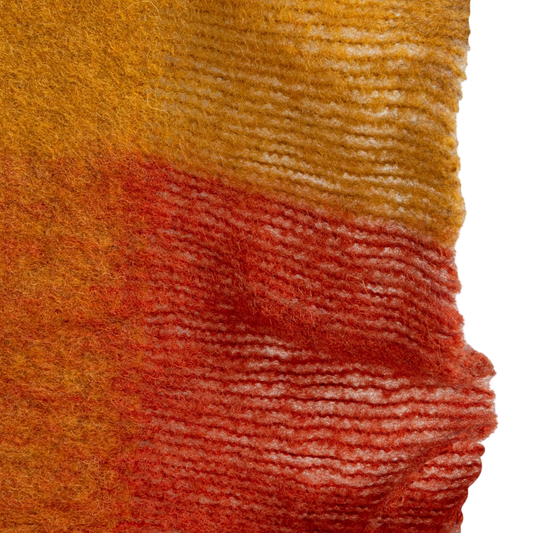 Woven Wool & Acrylic Throw w/ Block Pattern