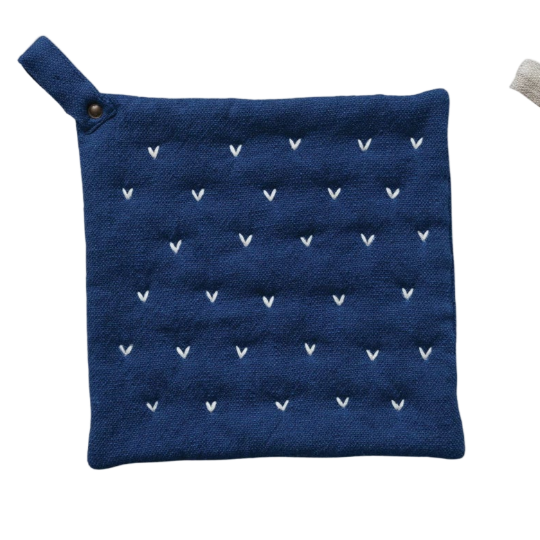 Pot Holder with Kantha Stitch
