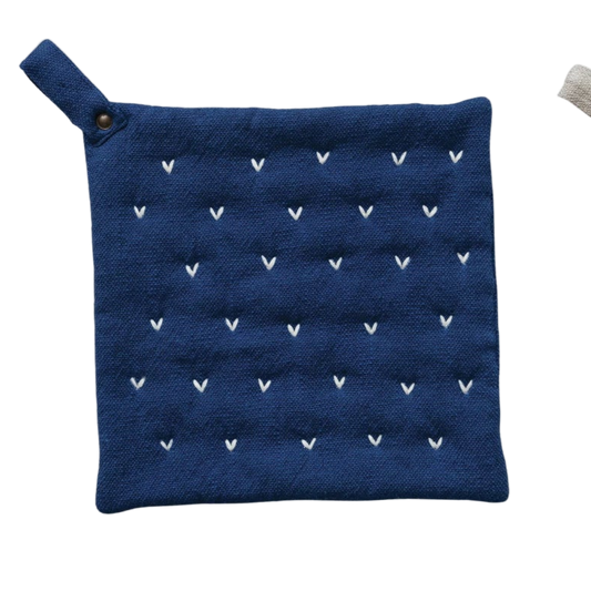 Pot Holder with Kantha Stitch