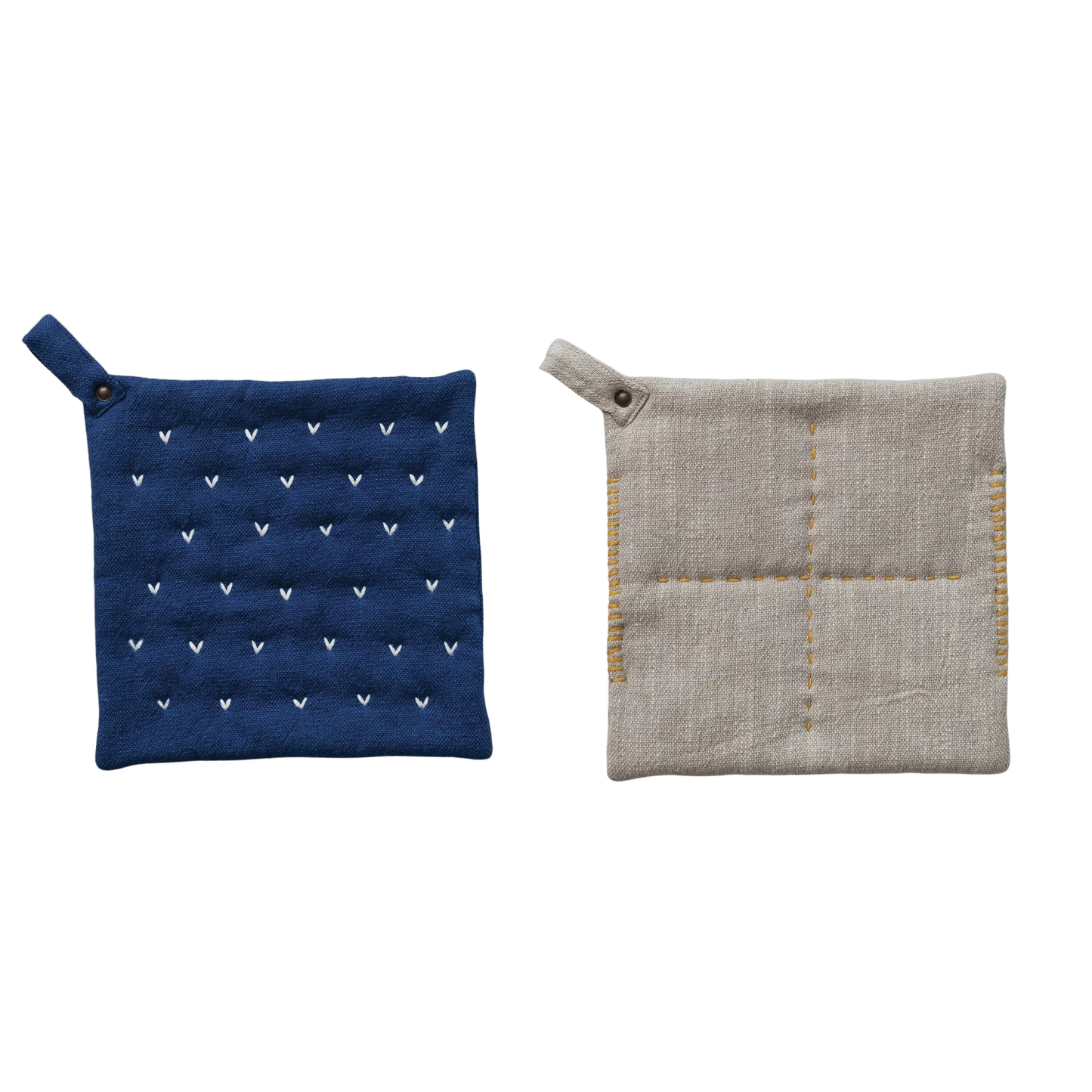 Pot Holder with Kantha Stitch