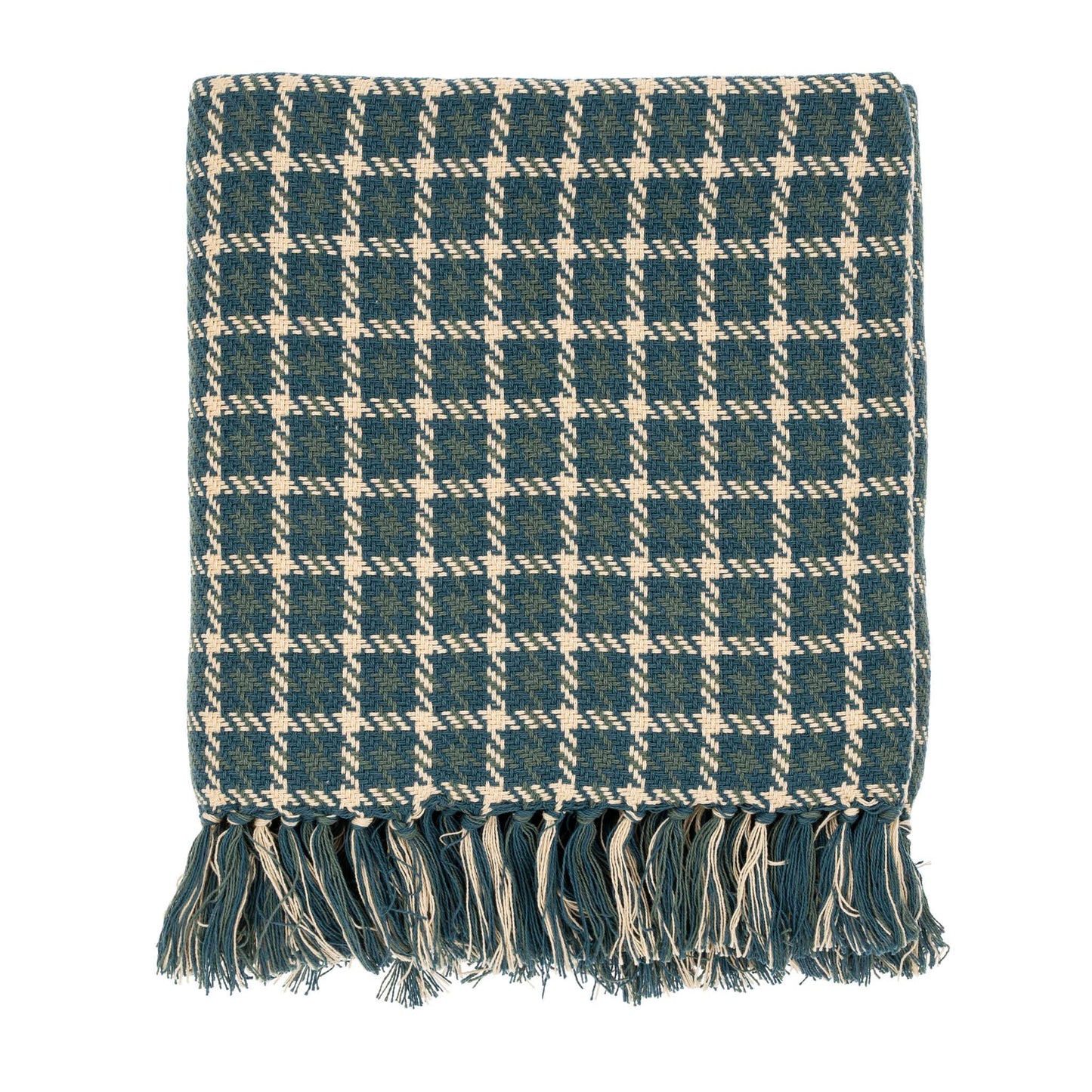 Houndstooth Throw, Teal