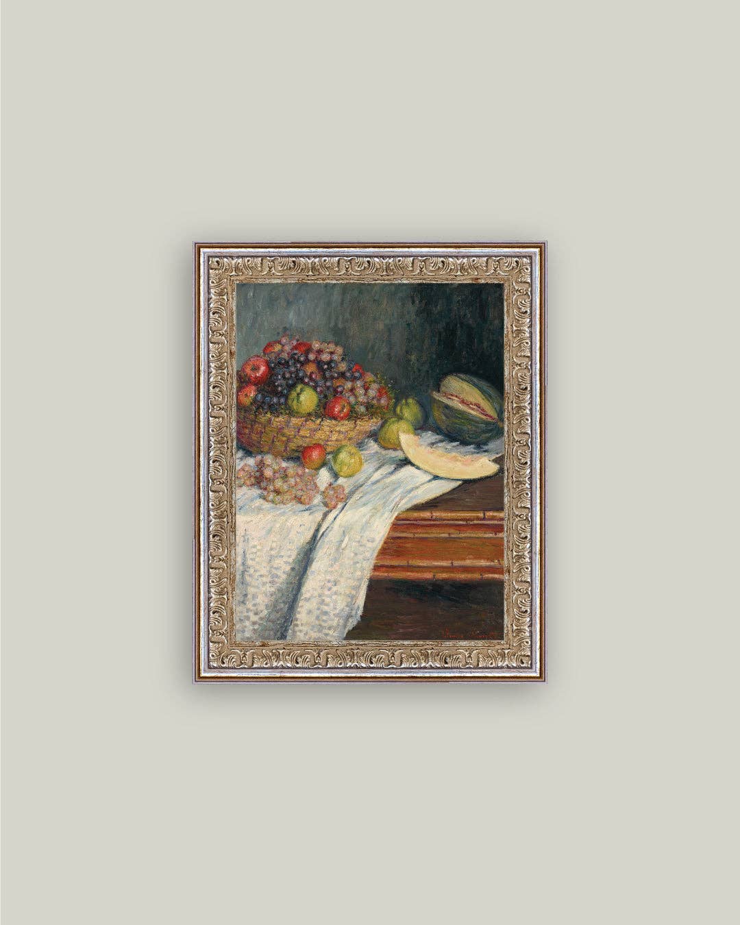 Still Life with Honeydew Framed Antique Art