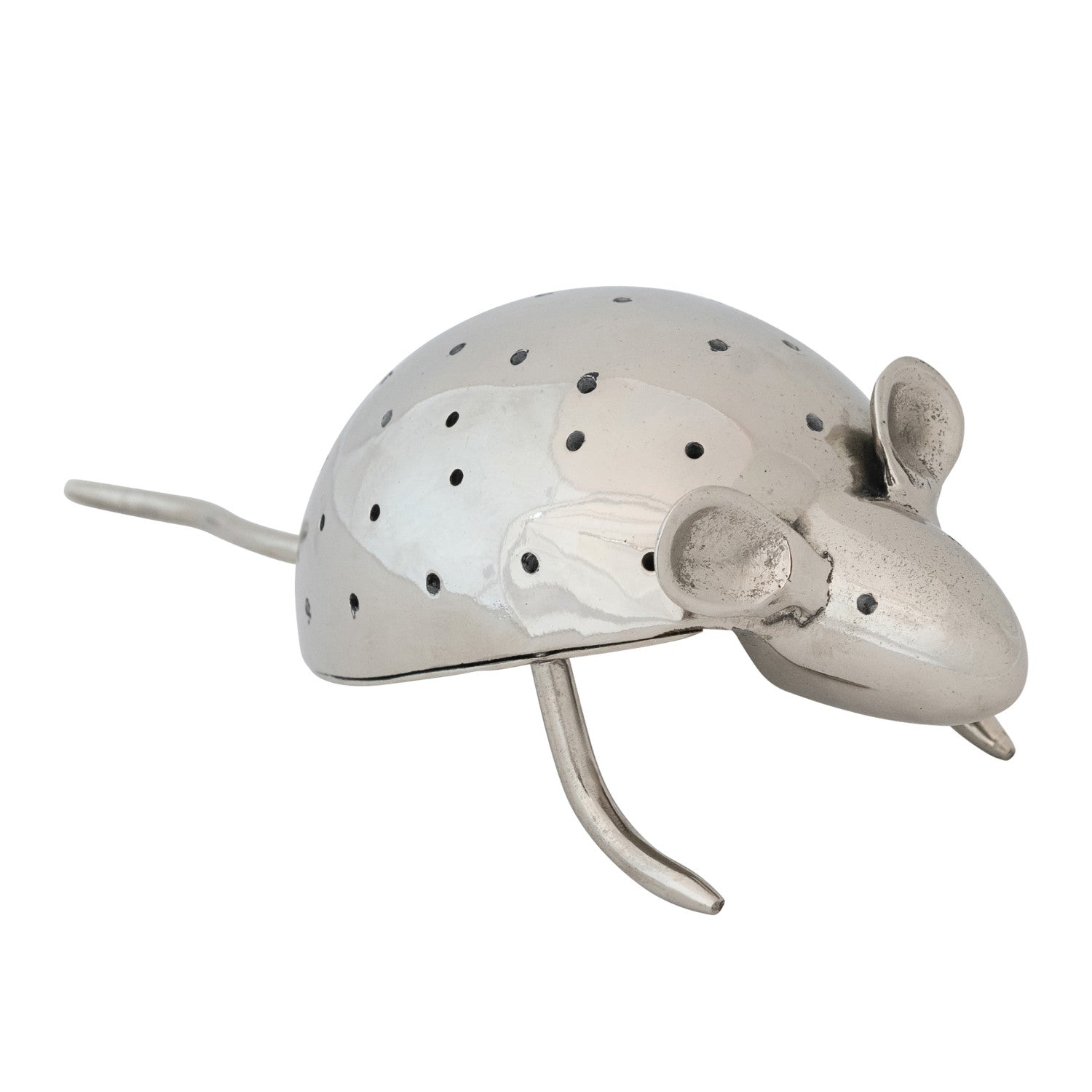 Aluminum Vintage Reproduction Mouse Toothpick Holder, Nickel Finish