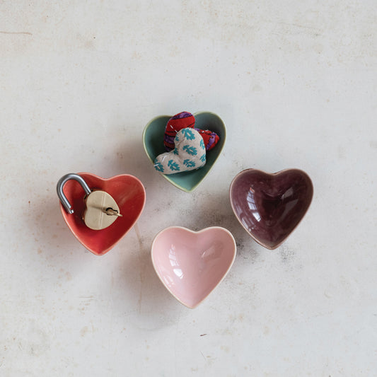 Stoneware Heart Dish - 4 Colors