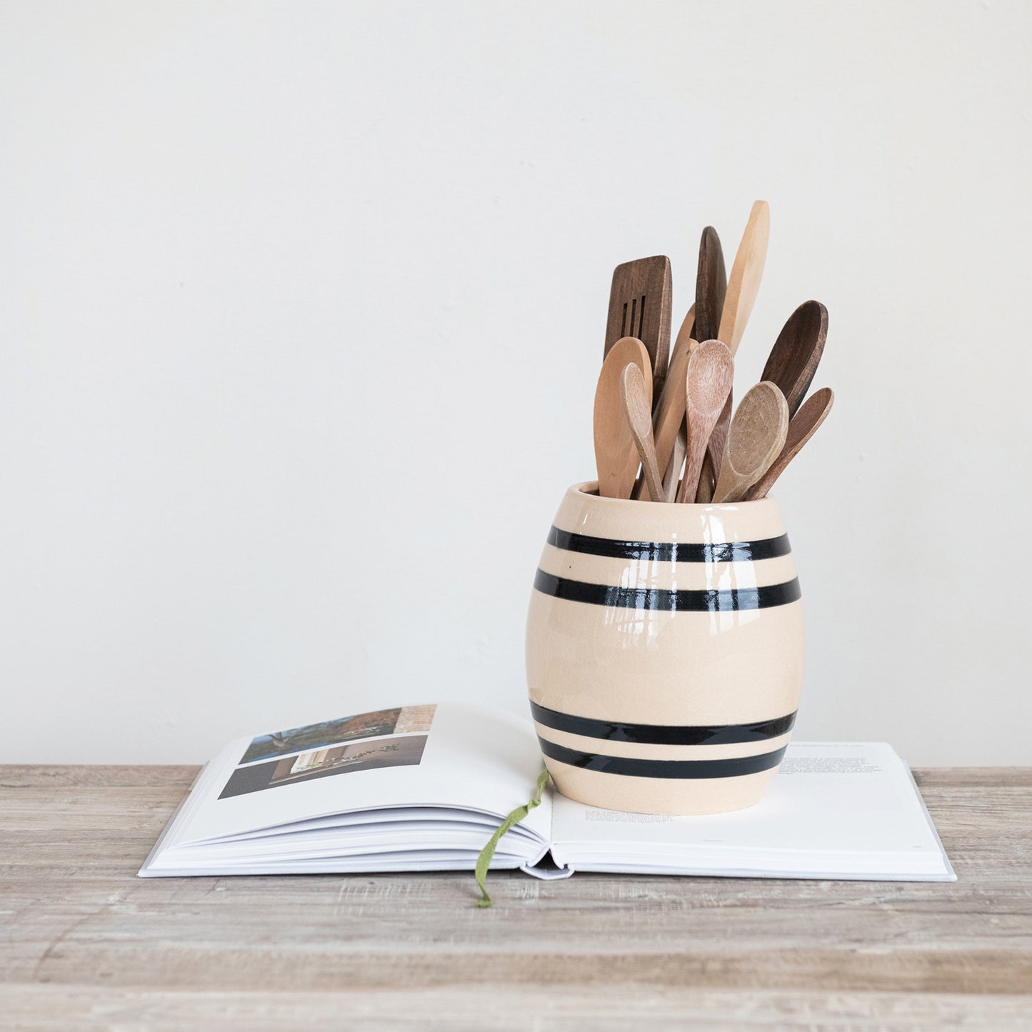 Stoneware Striped Crock