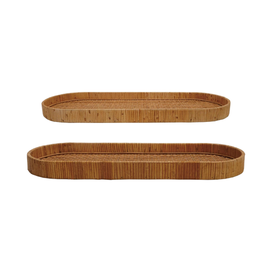 Oval Rattan Trays - 2 sizes