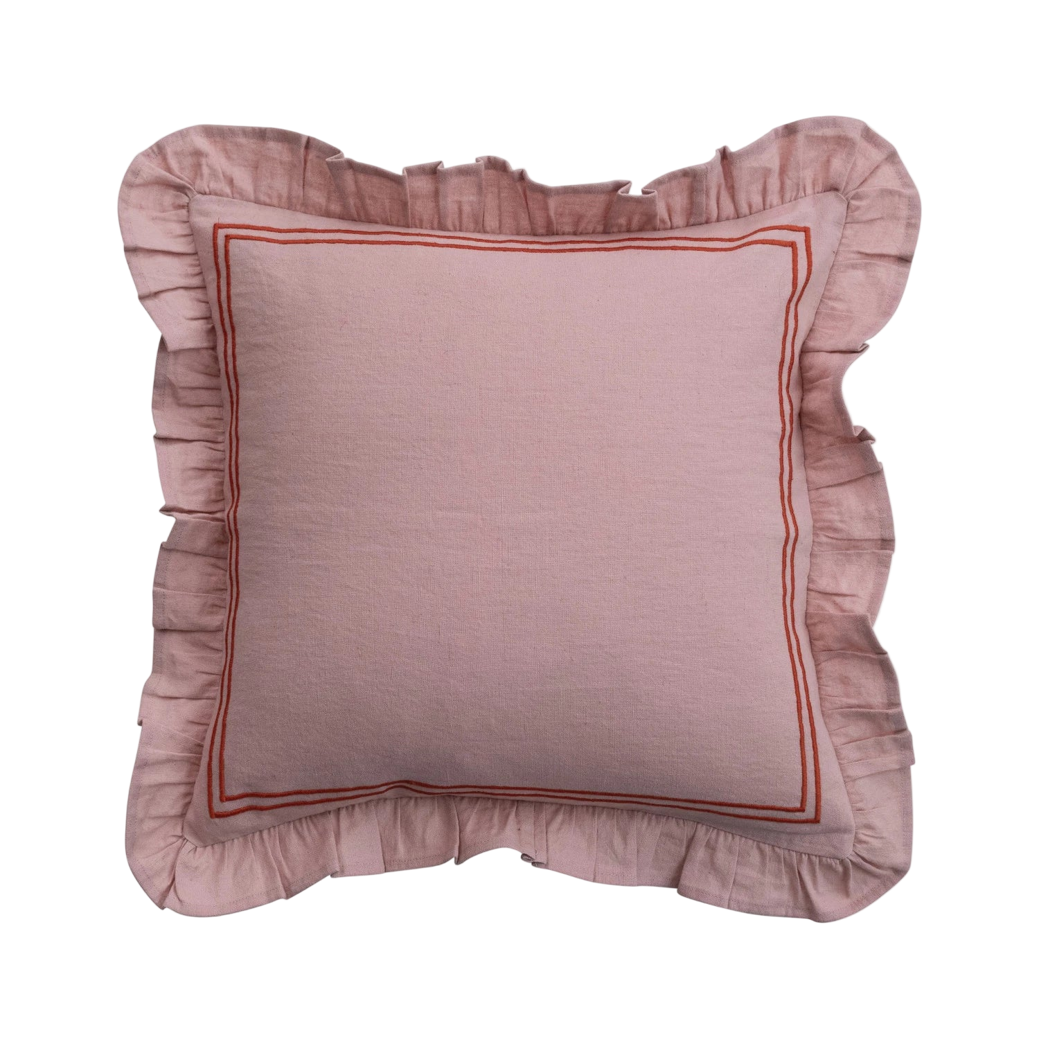 Ruffle Pillow - Salmon Pink