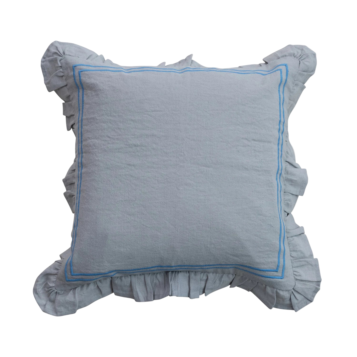 Ruffled Pillow - Grey Sky