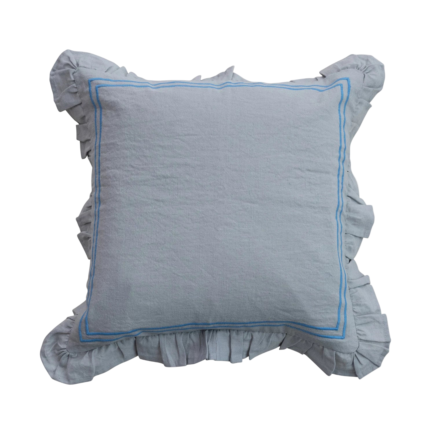 Ruffled Pillow - Grey Sky