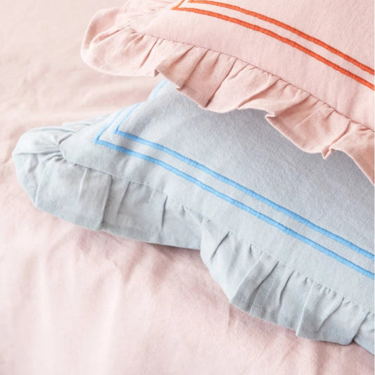 Ruffled Pillow - Grey Sky