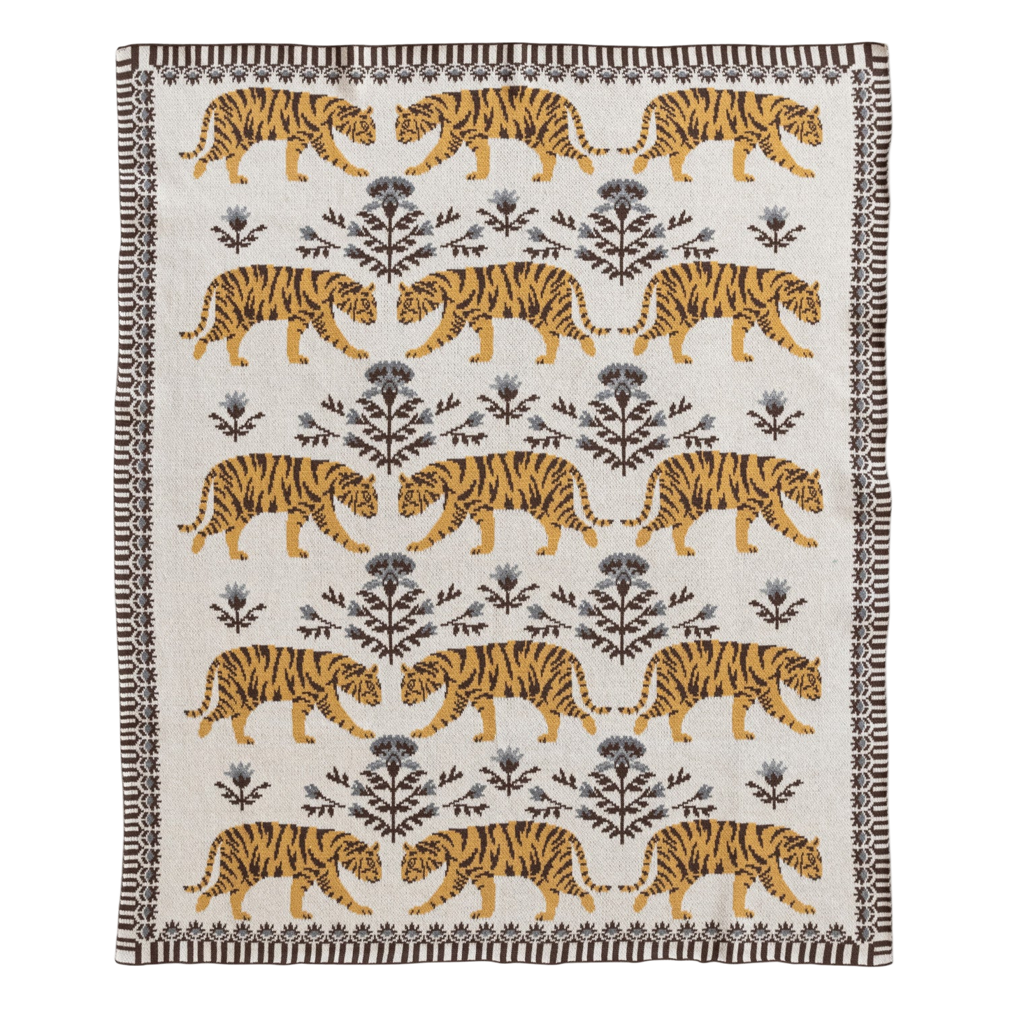 Cotton Knit Baby Blanket - Tigers