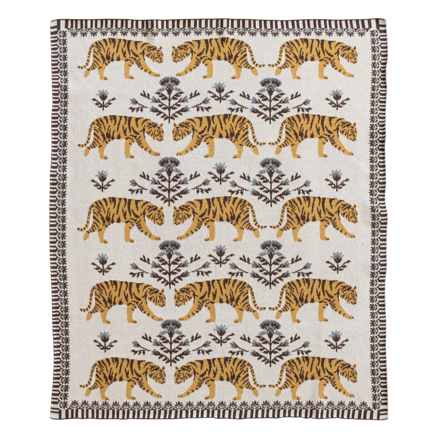 Cotton Knit Baby Blanket - Tigers