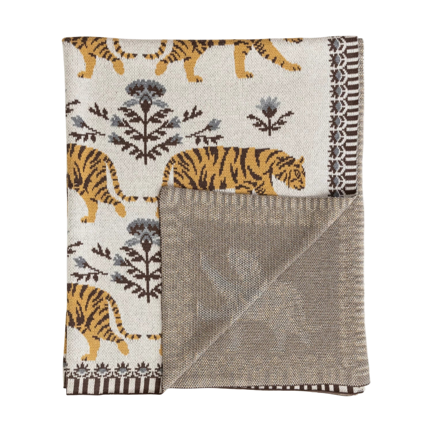 Cotton Knit Baby Blanket - Tigers