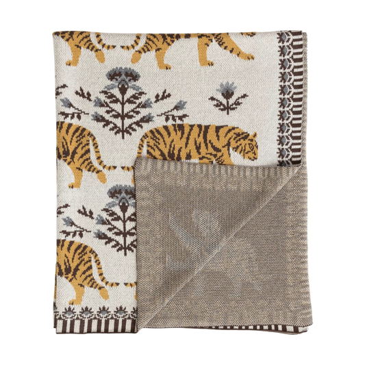 Cotton Knit Baby Blanket - Tigers