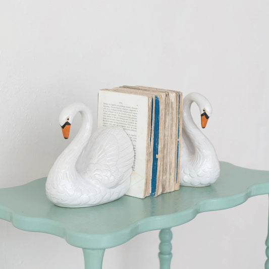Swan Bookends, White - Sold Individually