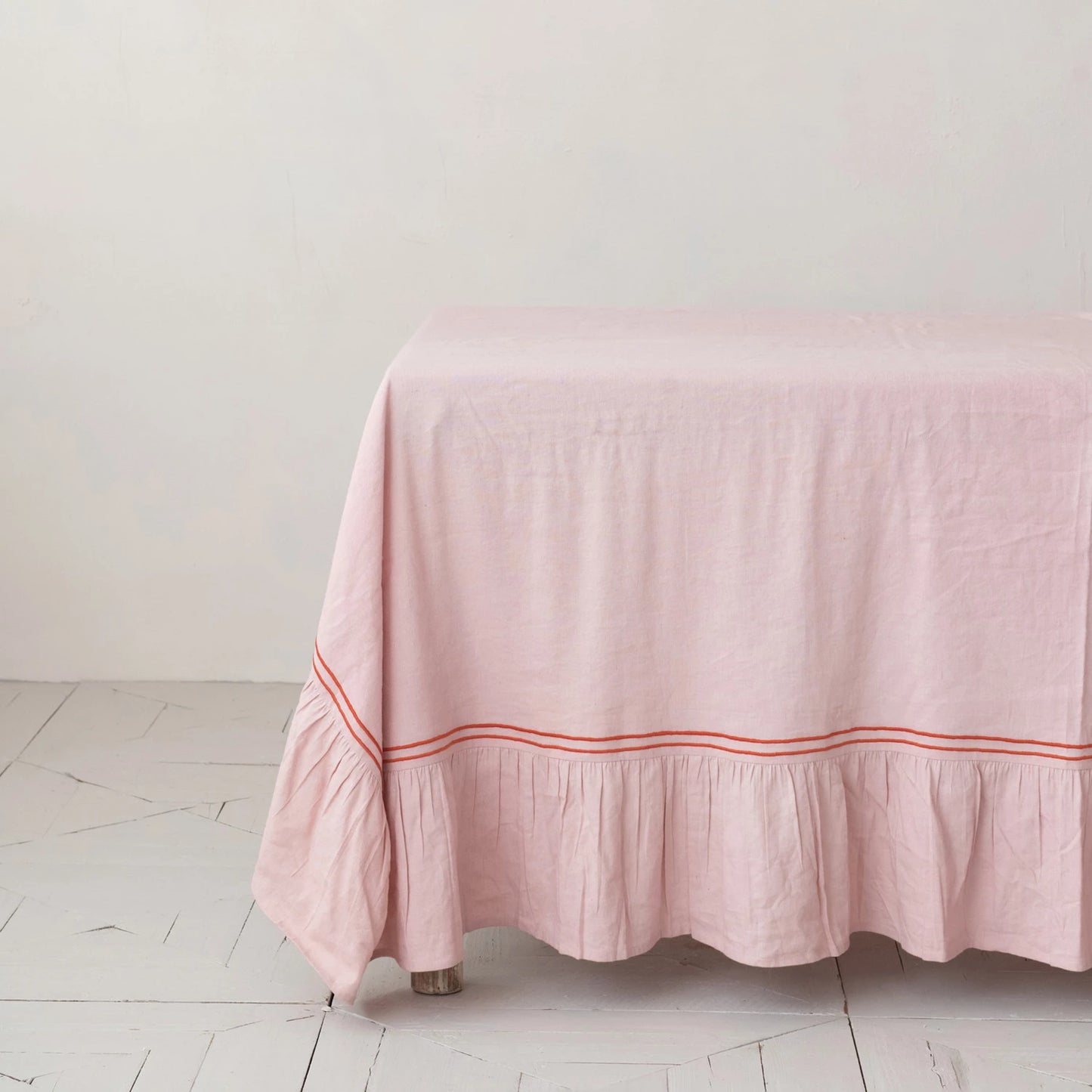 Ruffled Tablecloth - Salmon Pink