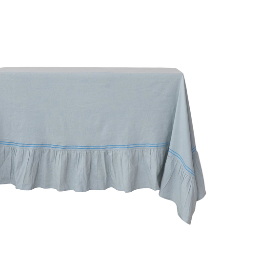 Ruffled Tablecloth - Grey Sky